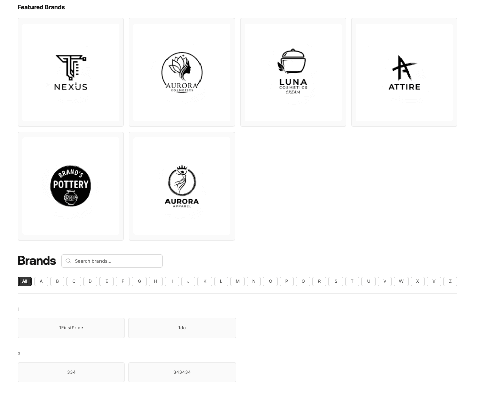 Easy Brand Page image-only mode - clean logo grid with no extra text