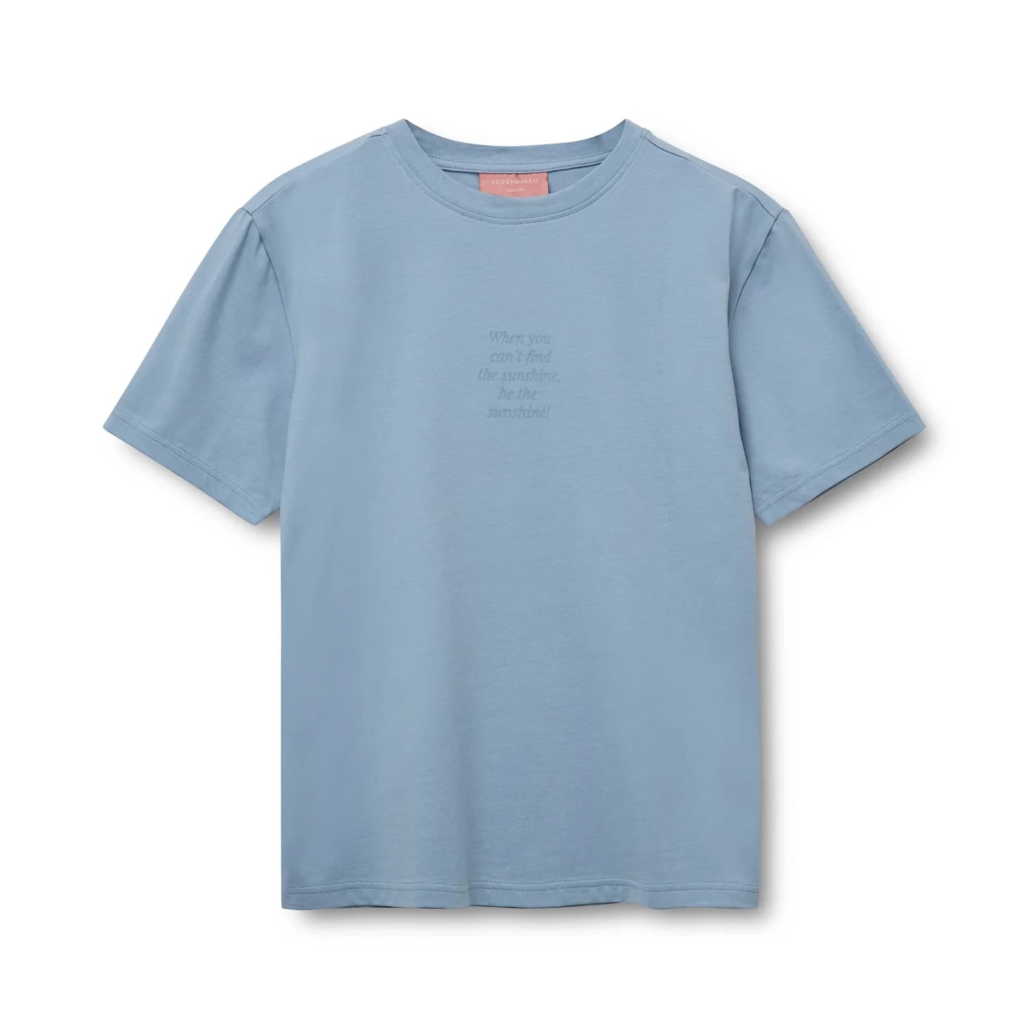 Original flat-lay packshot of a blue cotton tee